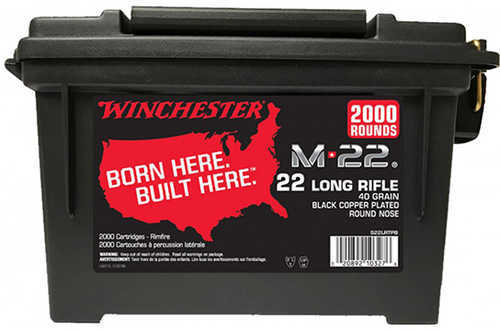 22 Long Rifle 2000 Rounds Ammunition Winchester 40 Grain Lead Nose